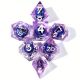 Sharp Edge Polyhedral Dragon Blue Eye Dice Transparent Purple White #s (7)