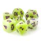 Opaque Sylvan Glade with Purple Polyhedral 7 Dice Set