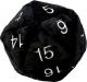 Jumbo D20 Novelty Dice Plush - Black with Silver