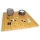Go Set: Reversible Bamboo Board with 7mm Stones