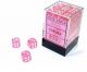 Translucent 12mm d6 Pink/white Dice Block™ (36 dice)