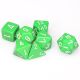 Opaque Polyhedral Green/white 7-Die Set