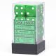 Opaque 16mm d6 Green/white Dice Block™ (12 dice)