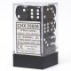Opaque 16mm d6 Black/White Dice Block™ (12 dice)