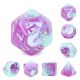 Blueberry Smoothie Blend Purple Glitter Lt Blue Silver # Polyhedral Dice Set (7)