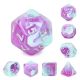 Blueberry Smoothie Blend Purple Glitter Light Blue Silver #s Polyhedral Dice (7)