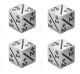 Metal Counter Dice: 12mm Positive D6 Silver (4)