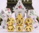 Metal: Mini Polyhedral Bright Gold with Black Numbers Dice Set (7)