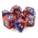 Fire Ice Black Blue Red Speckled Dice Set (7)