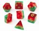 Layer Watermelon with Gold Polyhedral 7 Dice Set