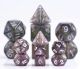 Iridescent Polyhedral Mini Purple with White Numbers7-Die Set