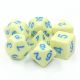 Opaque Eggshell Robin Polyhedral 7 Dice Set