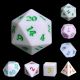 Easter Egg Large White Polyhedral Rainbow Number Dice Set (7)