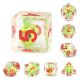Yellow Skull Clear with Red Polyhedral 7 Dice Set