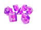 Transparent Purple with White Polyhedral 7 Dice Set