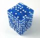 12mm d6 Tranparent Square Blue with White Pips Dice (36)