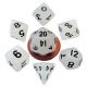 Mini Polyhedral Dice Set: Glow Clear with Black Numbers